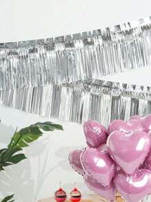 1pc 3M Aluminum Foil Tassel Banner - Luxury Metallic Streamers For Birthdays, Weddings, Parades And Festive Decorations - Multicolor Multi-Purpose Hanging Decoration, Holiday Decorative Banners, Elegant Party Backgrounds, Durable Festival Decorations,Party Decor