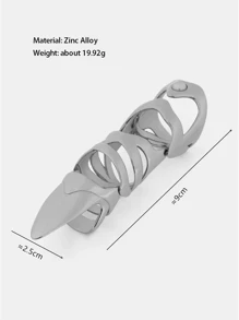 1pc Solid Retro Street Fashion Punk Zinc Alloy Finger Ring With Embedded Pearl Knuckle Biker Armor Joint Protective Jewelry For Men & Women, All Season