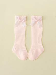 1 双女婴优雅网眼棉质中筒袜，夏季 - 白色 - 查看 7