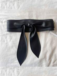 1pc Women Wide Belt, Decorative Tied Waist Cincher For Dress