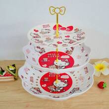 Sanrio Three Pieces Set Of Sanrio Melamine Imitation Ceramic Cute Hello Kitty My Melody Gemini Three-Layer Fruit Tray Cake Rack Cartoon Pattern, Item Placement Rack, Multi-Functional Placement Rack, Creative Living Room Modern Afternoon Tea Cake Rack, Multi-Layer Cake Rack, Item Storage Rack, Bathroom Storage Rack,