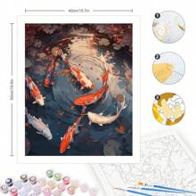 1/2pcs Painting By Numbers Fish Animals Paint Handpainted Drawing On Canvas Modern Home Artwork 40x50cm/16x20inch Without Frame - Multicolor - View 4