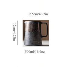 Retro Rusted Iron Ceramic Pour Over Coffee Pot With Gold Trim, Drip Style Hanging Ear Coffee Pot, Ceramic Filter Cup Long Spout Coffee Making Set - Gilded Coffee Set - View 2