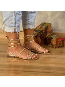 ZZ Women's Flat Sandal - 金色 - 查看 2