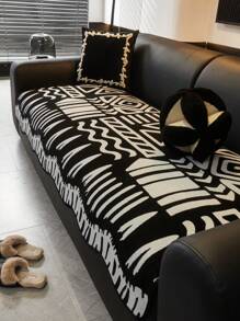 1pc Asymmetric Chenille Sofa Cushion, Non-Slip Sofa Cover, All Season
