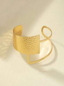 1 szt. Modna europejska minimalistyczna otwarta metalowa bransoletka, regulowany rozmiar, wysokiej klasy unikalny design odpowiedni dla kobiet