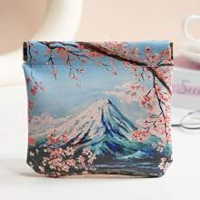 2pcs Set - Oil Painting Coin Purse, Women Mini Ultra- Coin Wallet, Sanitary Napkin Pouch, Small Carry Bag - Multicolor - View 11