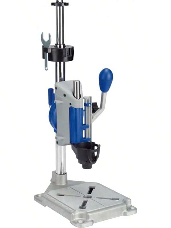 Drill Press Rotary Tool Workstation Stand With Wrench - Mini Portable Press & Tool Holder - 2 Inch Depth- Ideal For Drilling Perpendicular And Angled Holes - 220-01