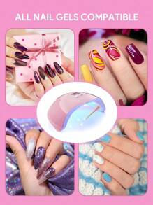 LULAA 1pc UV LED Gel Nail Lamp, Professional Nail Dryer, Quick Curing Gel Nail Polish Lamp, Portable Auto Sensing Gel Nail Curing Light For Salon Use And Home DIY Manicure, Best Gift For Girls