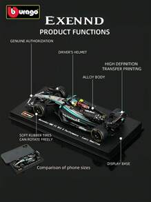 Burago Bburago 1:43 2024 Mercedes AMG F1 W15 #44 Modelo de carro NOVO NA CAIXA Coleções de veículos para brincar