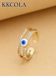 KKCOLA 1pc Devil's Eye Opening Ring, Fashion Jewelry Accessory For Women, Party, Beach, Holiday Gift, Daily Wear