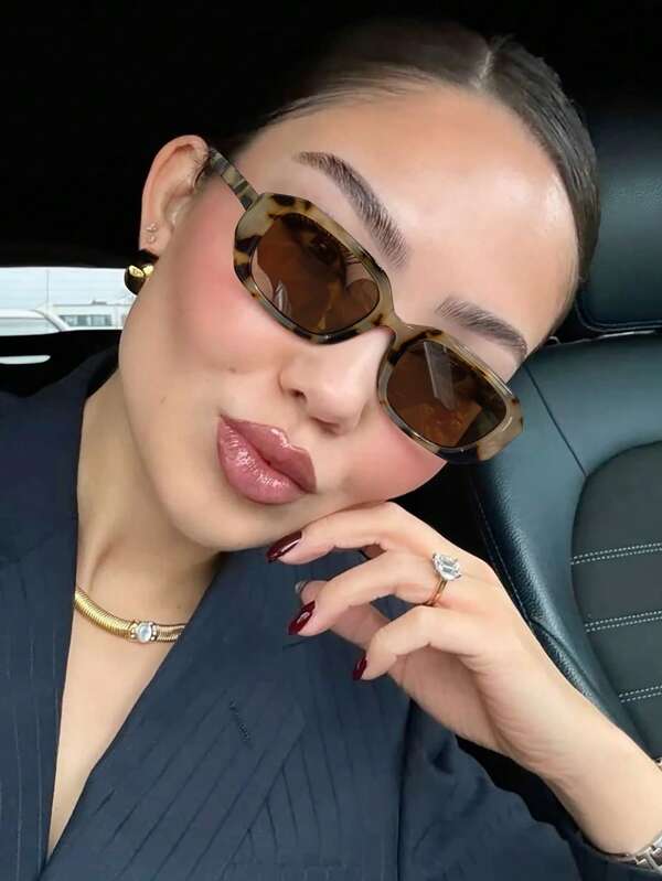 1 pieza Gafas de moda para mujer de acrílico con estilo bohemio y forma rectangular, ideales para salidas de vacaciones, regalos festivos y fiestas para vacaciones de verano en la playa, al aire viajes