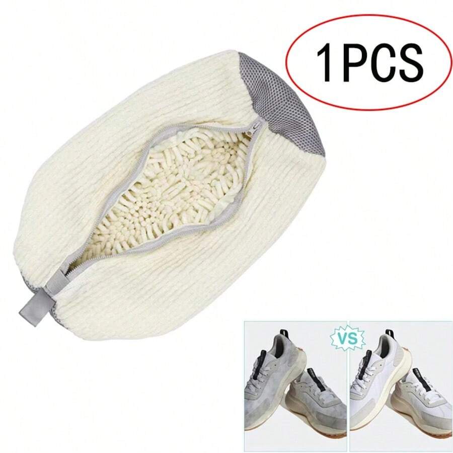 1/2PCS Washing Bag Padded Shoe Washing Net Washing Machine Protection For Home Use Shoe Bags Friendly Laundry Bag Drying Bags - White - View 1