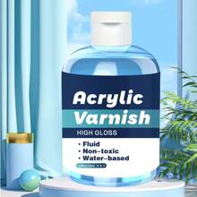 Acrylic Varnish 4.06oz/ Matte Finish, Transparent, Fluid, Water-Based, Sealant For Art And Crafts