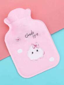 1 件可爱卡通动物植绒大容量热水袋可再填充防爆防漏植绒暖手暖腹柔软暖水袋