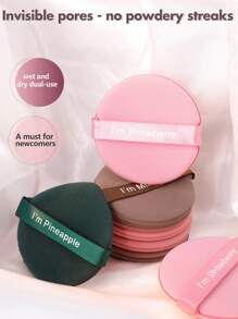 RANCAI 7pcs Air Cushion Puff Set - Ultra Soft Makeup Companion, Create Flawless Skin / Portable & Hygienic - I'M Pineapple Milk Tea Makeup Tools - Multicolor - View 3