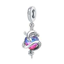 1 Pc Silver Plated Pendant Illusion Heart Snake Sword Pendant Moonlight At Sea Pendant Suitable For Bracelet DIY Fine Jewelry Making Birthday Gift Woman Gift