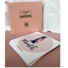 婴儿每月贴纸 - 24 件套 - 花卉女婴里程碑贴纸 - 非常适合新生女孩 - 每月里程碑 - 粉色海军蓝和青色花卉设计（24 件套）婴儿洗礼复活节礼物，适合女孩/男孩 - 彩色 - 查看 6