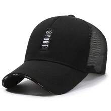 1 pieza Gorra de béisbol de malla transpirable con protección solar, decoración de metal bordado, estilo casual bohemio, lindo, para uso en cualquier época del año