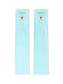 1 Pair Women Luminous Butterfly Ice Sleeves, Sun Protection Arm Sleeves