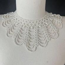 1pc Women's Faux Pearl Collar, Suitable For Formal Occasions