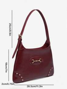 1 Pc Vintage Simple Hook Decoration Mohair Suede Shoulder Adjustable Strap Crescent Bag, Suitable For Dating, Outing, Party