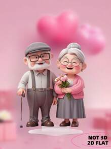 1 Couple Love Balloon Romantic Themed Decoration 2D Acrylic Accessory, Versatile For Easter Weddings, Home Interior Decoration, Office Desk Decoration, Perfect Gift For Daily Life