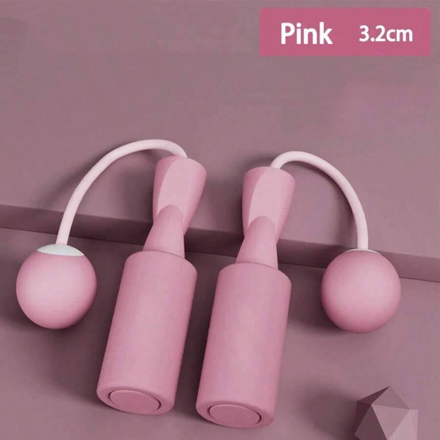 1 Heavy Duty Wireless Jump Rope, Fitness Jump Rope With Large Ball, Suitable For Home Indoor Sports, Fat Burning - Pink - View 1