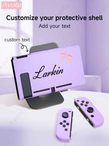 1pc Customizable Bow Pattern & Name Design Protective Case Compatible With Nintendo Switch/Switch OLED/Switch Lite, Soft TPU Protective Shell Compatible With Switch Console, Switch Game Console Accessories, Switch Joy-Con Accessories, Can Charge With Dock Without Removing Case, Ideal Gift For Students, Colleagues, Friends, New Year, Back To School - With Bow Style - View 14
