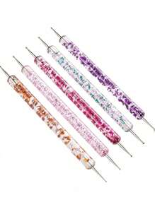 Nail Art Dot Tool Set -1/5 Pieces Bead And Flower Design Pen, Multi Head Precision Drill Bit DIY Nail Art Special