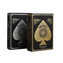 1pc Fun Playing Cards 63*88mm Gold/Silver Foil Border PVC Poker Large Character Fast Competitive Multiplayer Solitaire Game - Multicolor - View 1