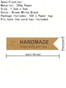 100Pcs Kraft Paper Tags Handmade Tag Label Hang Tag Gift Tag Paper Hang Tags,Christmas Valentine Day