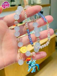 MY LITTLE PONY 1st My Little Pony Charm Armband, Cartoon Karakter Kralen Armband, Mode Accessoire Voor Twilight Sparkle, Rarity, Fluttershy, Pinkie Pie, Rainbow Dash, Geschikt Voor Buiten, Feest, Verjaardagscadeau
