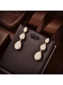 波西米亚风假日风格三滴吊坠项链时尚优雅节日派对流苏锁骨链女士别致优质珠宝