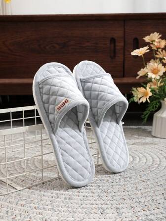 女士春夏露趾拖鞋，黑色绒面简约时尚室内拖鞋，舒适轻便四季家居拖鞋，情侣拖鞋