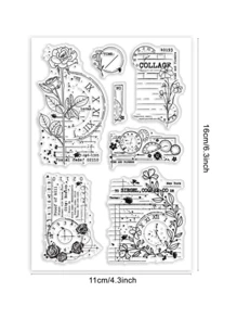 Vintage Alarm Clock & Plant Transparent Silicone Stamp For Scrapbooking/Card Making Decoration Craft Rubber Stamps - View 2