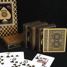 1pc Fun Playing Cards 63*88mm Gold/Silver Foil Border PVC Poker Large Character Fast Competitive Multiplayer Solitaire Game - Multicolor - View 3