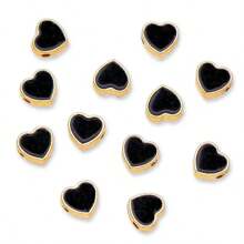 8 毫米 10 件/套彩色双面油滴心形锌合金隔珠适用于手链、项链、珠宝制作 - 金色 - 查看 14