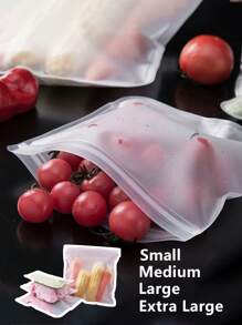 4/6/8/10pcs Silicone Food Storage Containers Reusable Food Storage Bags Lunch Bags Stand Up Zip Shut Bag Cup Fresh Food Leakproof Containers - Multicolor - View 9