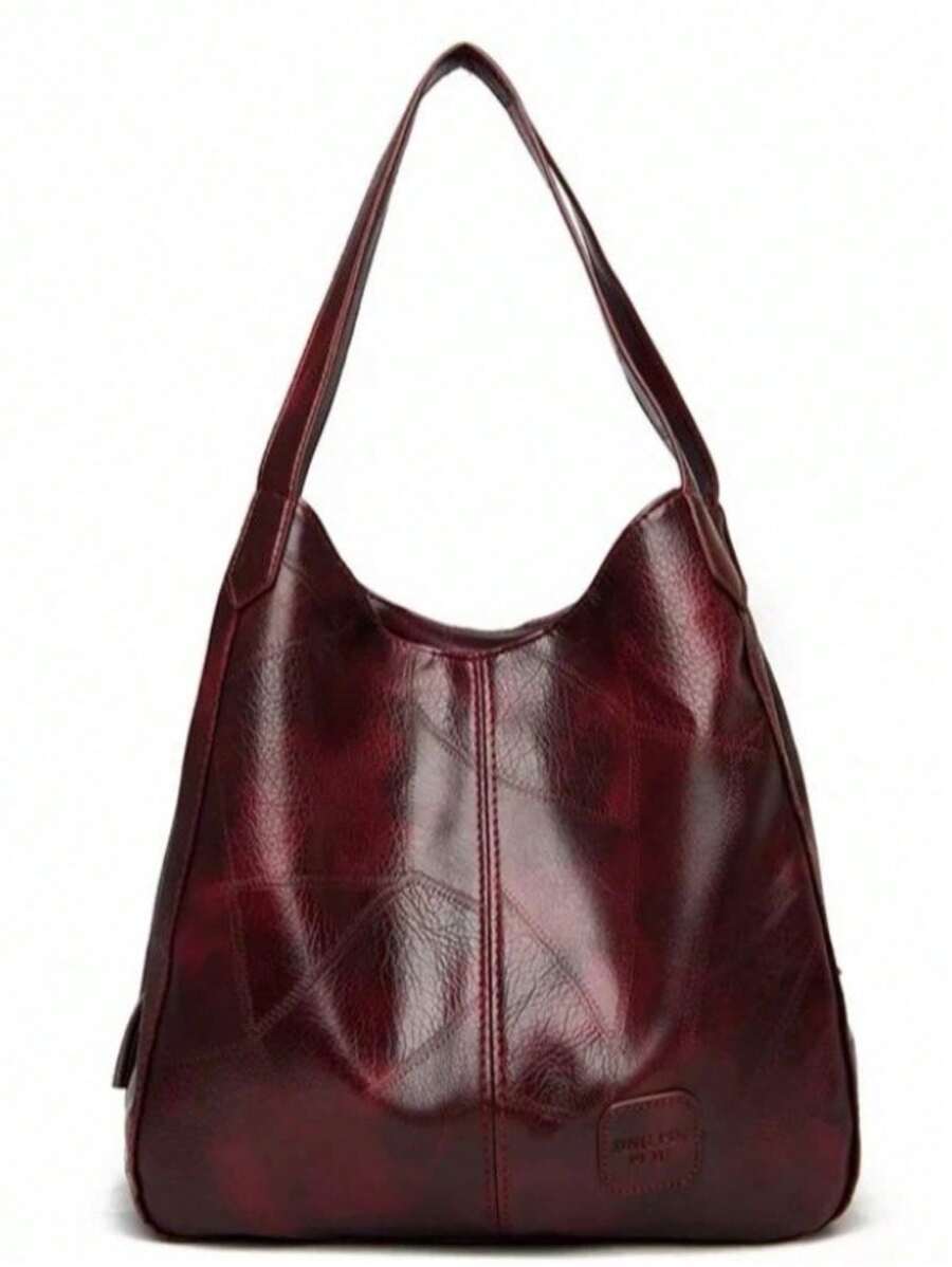 Women's Bag Medium Shoulder Bag Synthetic Leather Promotion - 酒紅色 - 查看 1