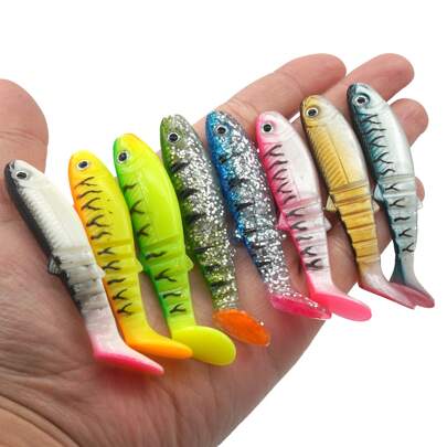 4st verklighetstrogna mjuka lockbeten, 9cm/6g, med svansvinkling, realistisk svansdesign, lämplig för sjö- och havsfiske, saltvatten och sötvatten, fiskeutrustning och tillbehör