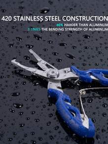 Goture 1pc Fishing Pliers And Case Attaches To Belt Tpr Treatment 420 Stainless Steel Construction Freshwater Saltwater Bass Trout - Multicolor - View 6