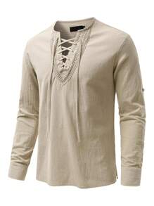 Men's Pirate Medieval Shirt Steampunk Victorian Costume Apparel Renaissance Period Shirt Viking Top