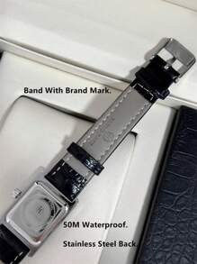 Pablo Raez 1pc Silver Gorgeous Watch Vintage Women Dress Watch Stainless Steel IPS Plated Rectangle Square Case Elegant Top Brand New Design Dress Quartz Retro Watch For Lady Fahionable