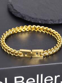 Summer New Stainless Steel Hippo Hiphop Men Curb Chain Bracelet With Fold Clasp, Domineering Design - Chain Bracelet - View 7