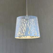 Accessori per paralume di lampada in metallo tagliato al laser con motivo forestale, per lampade a sospensione e da tavolo