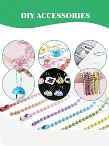 50/100/300/500 件铁喷漆链，珠链扣，DIY 珠宝配件，烤漆，彩色标签链，铁吊坠链 - 彩色 - 查看 4