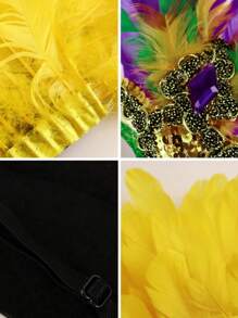 1 st. Elegante veren vermomming masker hoofdtooi, carnaval hoofddeksel, showgirl kostuum accessoires voor vrouwen