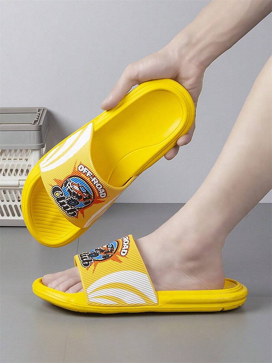 2025 Men's New Breathable Thick-Sole Slides Large Size Slip-On Outdoor Fashion Sports Anti-Slip Anti-Odor Beach Sandals EVA Casual Slippers - Yellow - View 1
