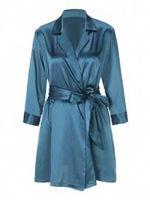 1pc Personalized Women's Sexy Satin Nightgowns, Nightgowns Bathrobes With Belt,Bride Bridesmaid Floral Robes, Wedding Party Robe Bridal Pyjamas,Bridal Party Robes,Monogram Nightgown,Custom Made Bridesmaid Gifts,Mother's Day Gifts,Wedding,Wedding Accessories,Bridesmaid Gifts - Multicolor - View 3